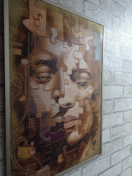 Additional view 6: Pop Art Mythological Painting Puzzles. Finding Love. by painter BURNING BEAUTY mixed method wood 