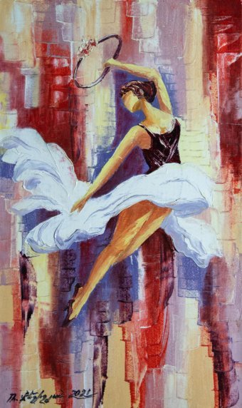 Peinture "Sauter danser", peintre Mher Gevorgyan huile toile à la Jose Art Gallery