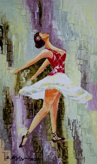 Peinture "Ballerine", peintre Mher Gevorgyan huile toile à la Jose Art Gallery