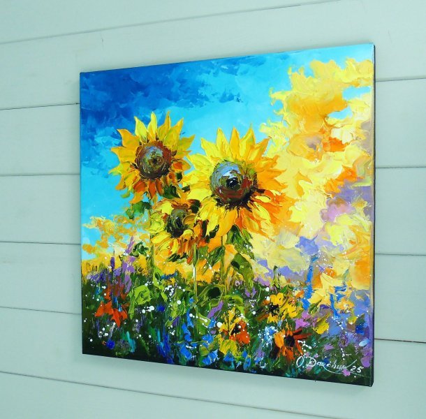 Sunflowers Painting by Olha Darchuk - Jose Art Gallery