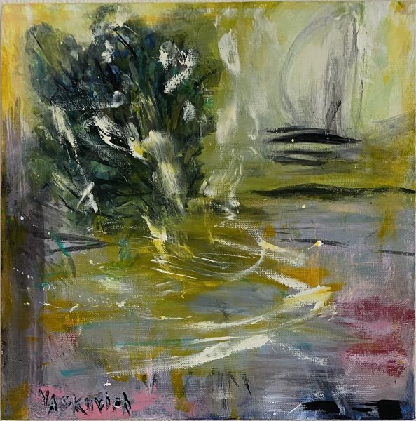 Impressionism Marine Art Painting White Sails by painter Diana Yaskovich acrylic canvas 