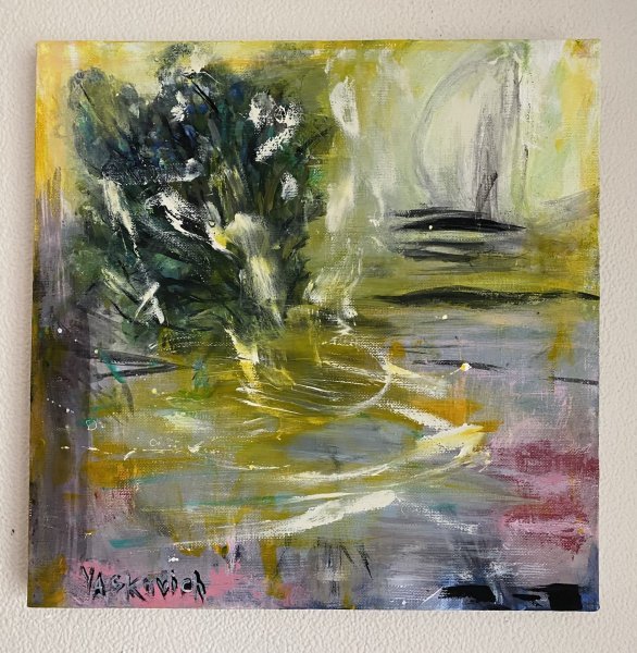 Additional view 1: Impressionism Marine Art Painting White Sails by painter Diana Yaskovich acrylic canvas 