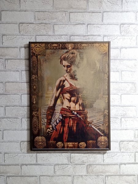Additional view 1: Academic Art Mythological Painting Valkyries. Guardian of the Labyrinth of Souls by painter BURNING BEAUTY mixed method wood 