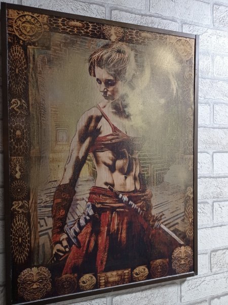Additional view 3: Academic Art Mythological Painting Valkyries. Guardian of the Labyrinth of Souls by painter BURNING BEAUTY mixed method wood 
