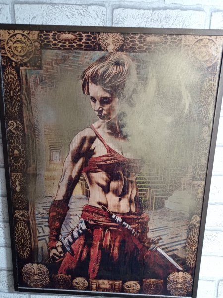 Additional view 4: Academic Art Mythological Painting Valkyries. Guardian of the Labyrinth of Souls by painter BURNING BEAUTY mixed method wood 