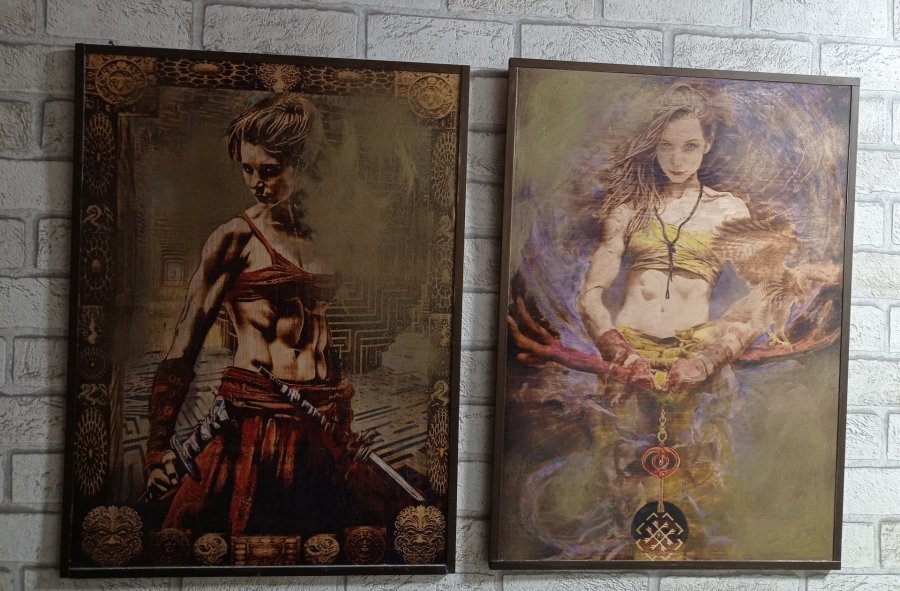 Additional view 6: Academic Art Mythological Painting Valkyries. Guardian of the Labyrinth of Souls by painter BURNING BEAUTY mixed method wood 