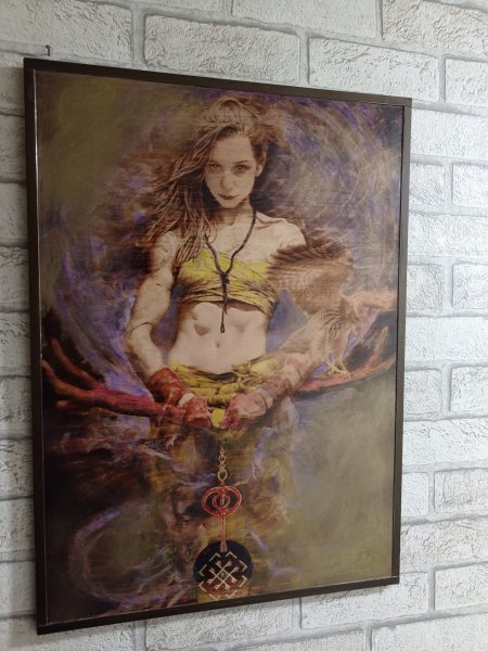 Additional view 2: Academic Art Mythological Painting Valkyries. Artifact of Success. by painter BURNING BEAUTY mixed method wood 