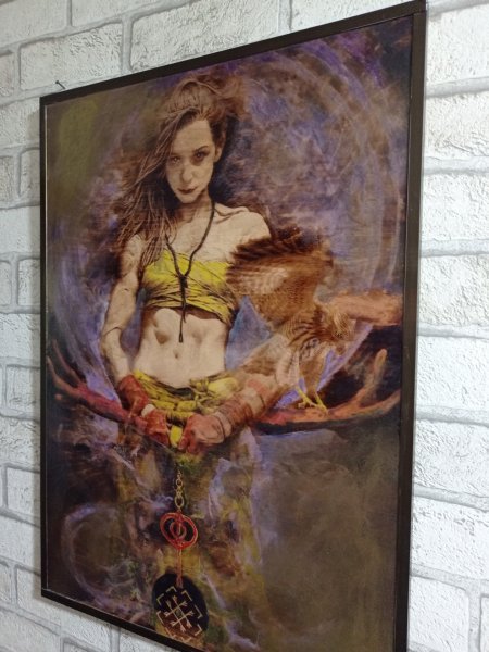 Additional view 3: Academic Art Mythological Painting Valkyries. Artifact of Success. by painter BURNING BEAUTY mixed method wood 