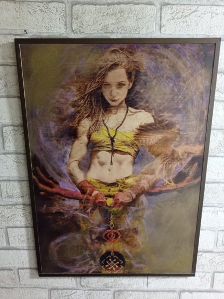 Additional view 4: Academic Art Mythological Painting Valkyries. Artifact of Success. by painter BURNING BEAUTY mixed method wood 