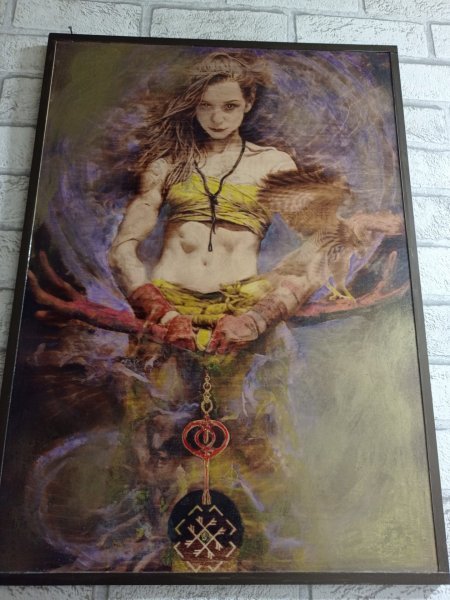 Additional view 5: Academic Art Mythological Painting Valkyries. Artifact of Success. by painter BURNING BEAUTY mixed method wood 