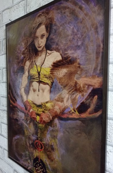 Additional view 6: Academic Art Mythological Painting Valkyries. Artifact of Success. by painter BURNING BEAUTY mixed method wood 