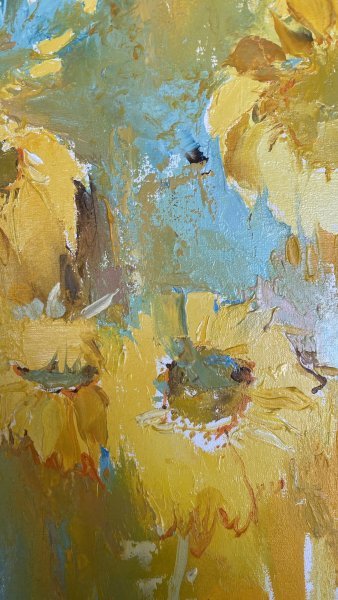 Sunflowers: Warm colors of nature Painting by Oleksandra Karaulna