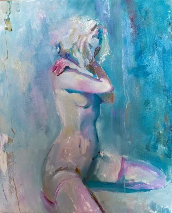 Painting "Moment" by painter Oleksandra Karaulna oil canvas at Jose Art Gallery