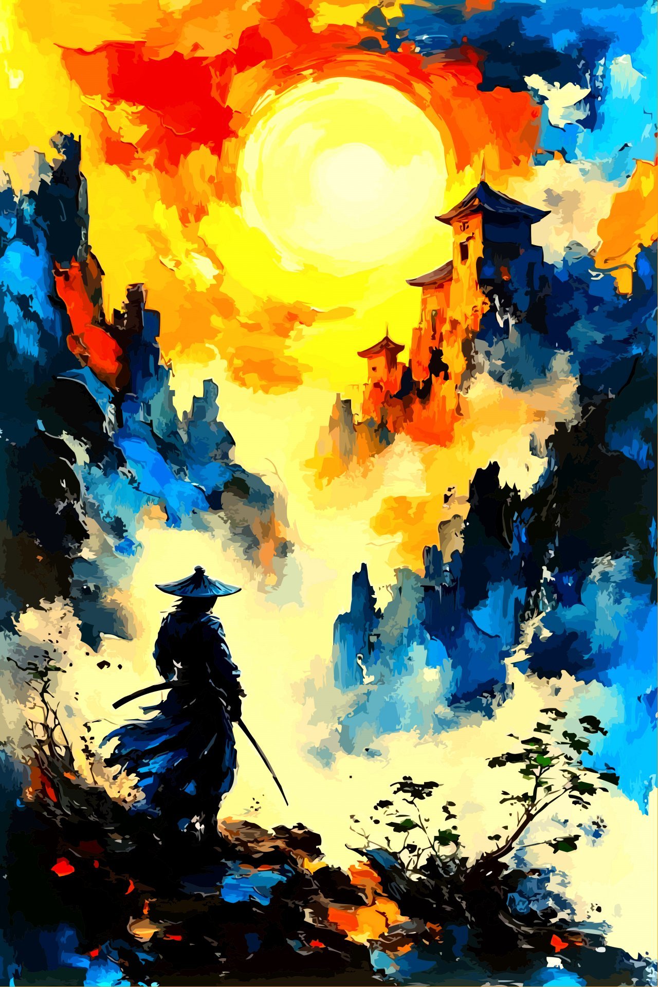 Samurai at Dawn: Path of Honor Painting by Viktor Levchenko