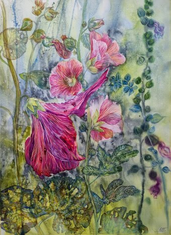 Живопись "Акварель Мальва", живописец Марина Бура акварель бумага в Jose Art Gallery