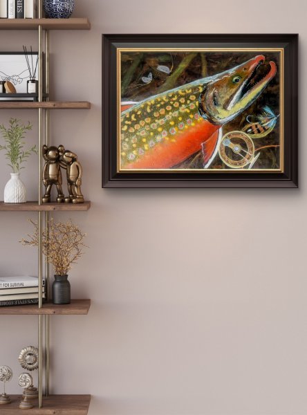 Imagen adicional 1: Expresionismo Animalista Pintura "La trucha ártica", pintor ArKo óleo lienzo 