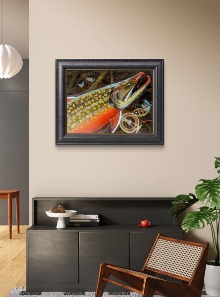 Imagen adicional 2: Expresionismo Animalista Pintura "La trucha ártica", pintor ArKo óleo lienzo 