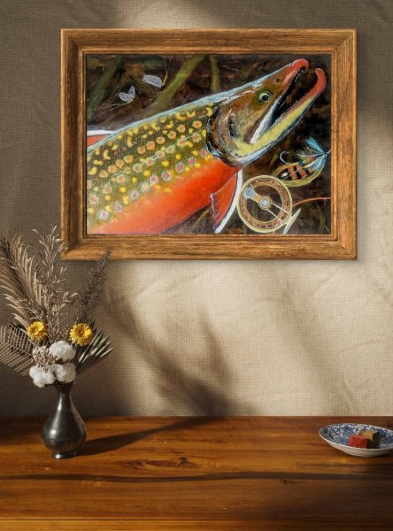 Imagen adicional 4: Expresionismo Animalista Pintura "La trucha ártica", pintor ArKo óleo lienzo 