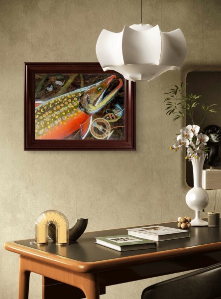 Imagen adicional 7: Expresionismo Animalista Pintura "La trucha ártica", pintor ArKo óleo lienzo 