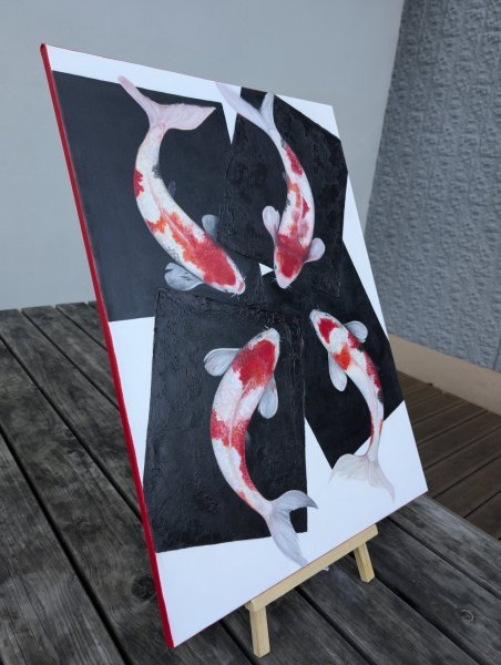 Additional view 1: Symbolism Marine Art Painting In Search of the Fifth Element by painter Hanna Uhlova acrylic canvas 