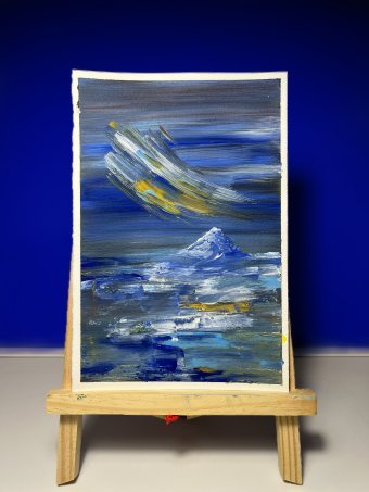 Painting "Cold Storm: Echoes of the Night" by painter Giuliana Gervasio acrylic vellum at Jose Art Gallery