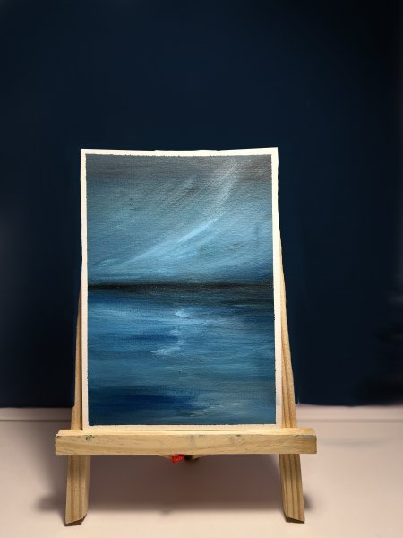 Avant-garde Marine Art Painting Aurora Borealis: Marine Tranquility by painter Giuliana Gervasio acrylic paper 