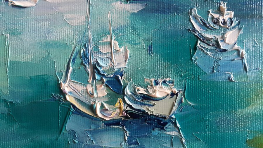 Additional view 6: Impressionism Cityscapes Painting Procida Trip to Italy by painter Viktoria Lapteva oil canvas 