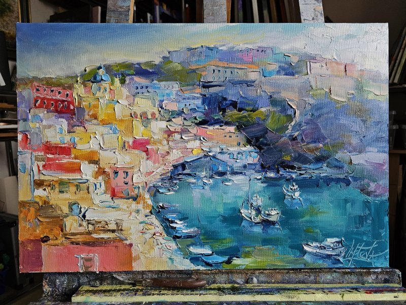 Procida Trip to Italy Painting by Viktoria Lapteva