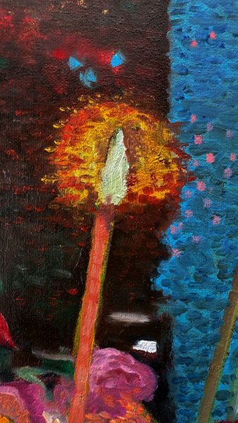 Дополнительное изображение 1: Импрессионизм Цветочный Живопись "Лой Кратонг" живописец Constantin Roucault масло холст 