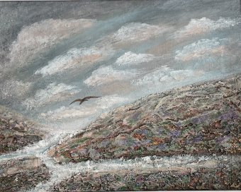 Painting "Полет в новые земли: расширение видения" by painter Olena Fishbein acrylic canvas at Jose Art Gallery