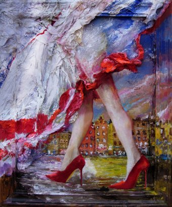 Peinture "Brise de mai", peintre INNA Borodaieva technique mixte toile à la Jose Art Gallery