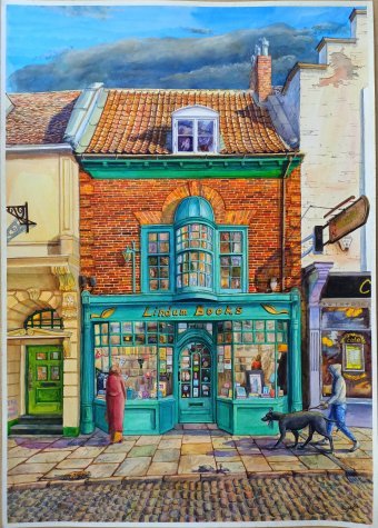 Malerei "Lindum Bücher", maler/-in Elizabeth Aquarellfarbe Papier in der Jose Art Gallery