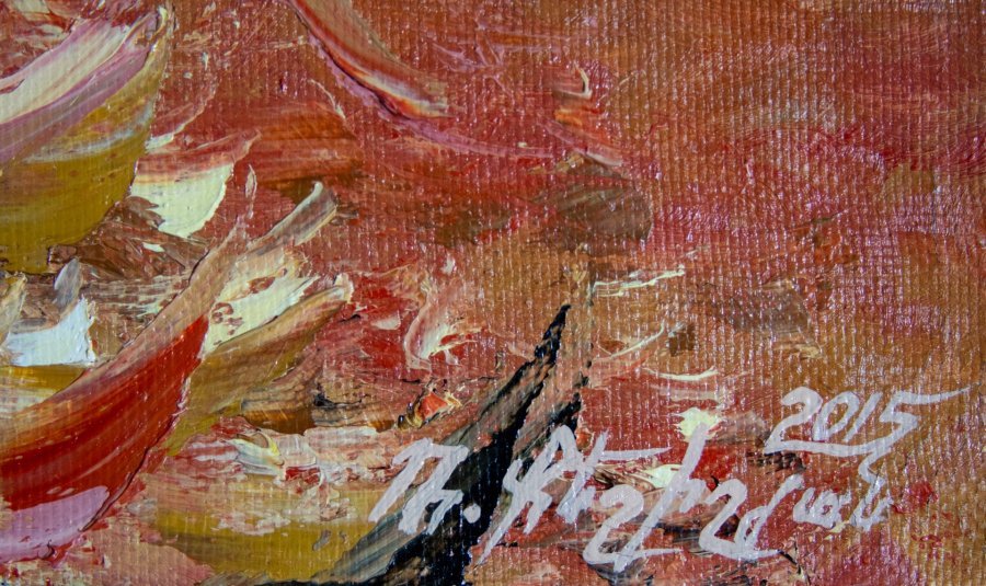 Дополнительное изображение 3: Импрессионизм Цветочный Живопись "Хризантема" живописец Mher Gevorgyan масло холст 