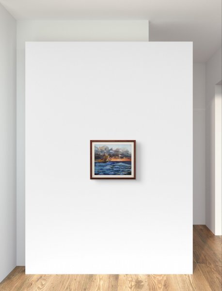 Additional view 1: Contemporary Art Marine Art Painting Ship on Sea waves. by painter Ovwede Efe Art acrylic canvas 