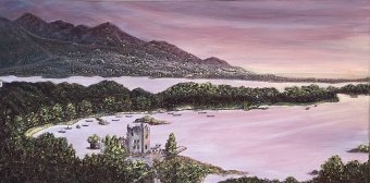 Painting "New Era Dawn: Healing Horizons" by painter Olena Fishbeyn acrylic canvas at Jose Art Gallery