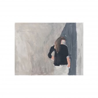 Pintura "La oficina", pintor Irfan Ajvazi acrílico madera en Jose Art Gallery
