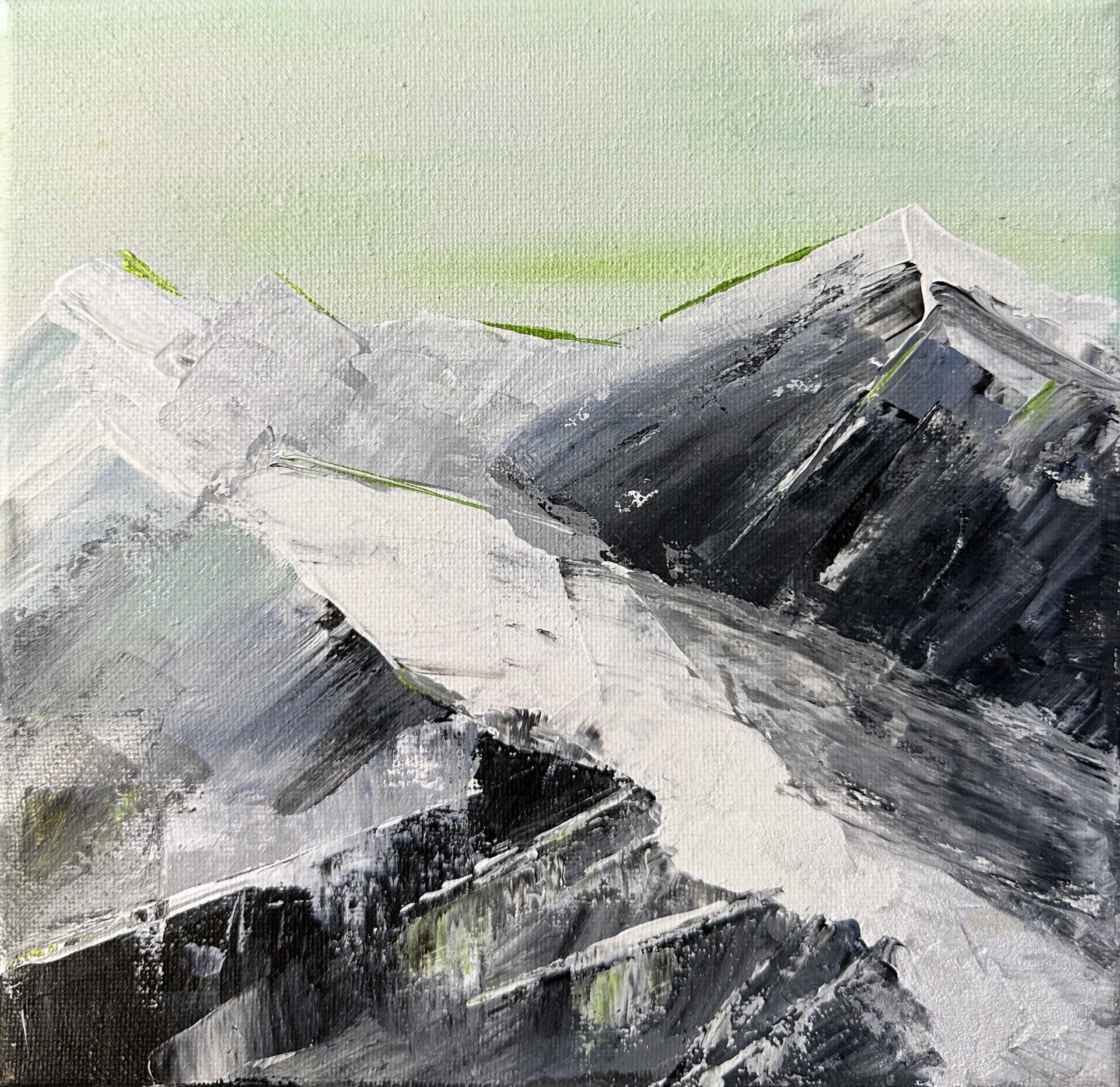 Abstract Mountain Serenity Art Painting by Uliana Sal