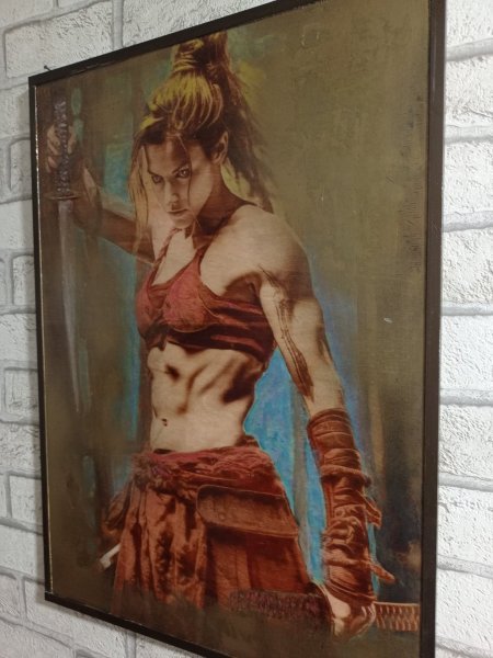 Additional view 4: Academic Art Mythological Painting Valkyrie. Determination! by painter BURNING BEAUTY mixed method wood 