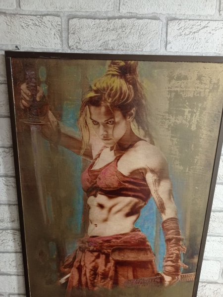 Additional view 5: Academic Art Mythological Painting Valkyrie. Determination! by painter BURNING BEAUTY mixed method wood 
