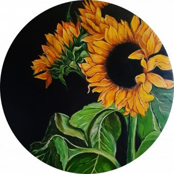 Painting "Sunflowers: Floral Flora of the Fields" by painter Svetlana Yushka oil fabric at Jose Art Gallery