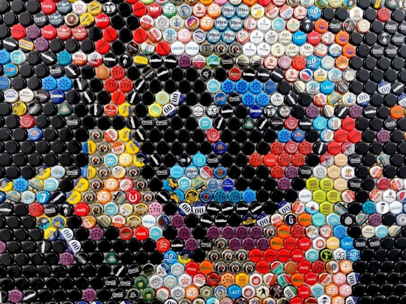 Imagen adicional 3: Abstracción Retrato Escultura "Brad Pitt - El club de la lucha", escultor Henning Leuschner Técnica mixta 