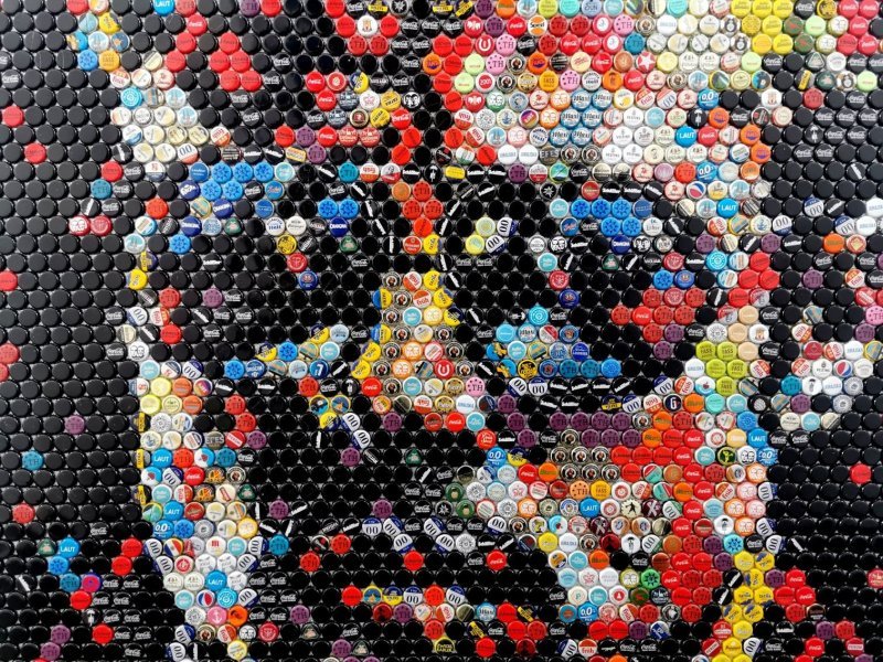 Imagen adicional 8: Abstracción Retrato Escultura "Brad Pitt - El club de la lucha", escultor Henning Leuschner Técnica mixta 