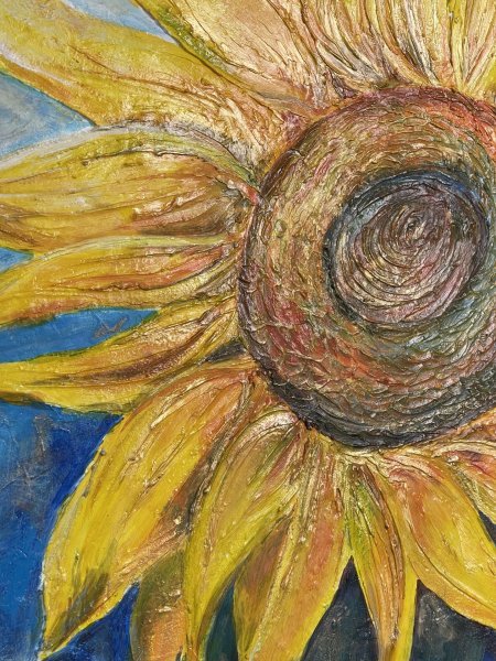 Additional view 5: Contemporary Art Flower Painting The storm has passed. by painter Olesya Getman acrylic wood 