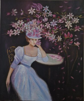 Painting "Eyes of Eternity" by painter Katarina Ivanović Jonesic oil fabric at Jose Art Gallery