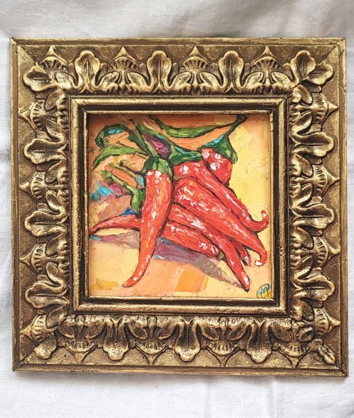 Chili Pepper Oi painting Painting by Alina Skorokhod