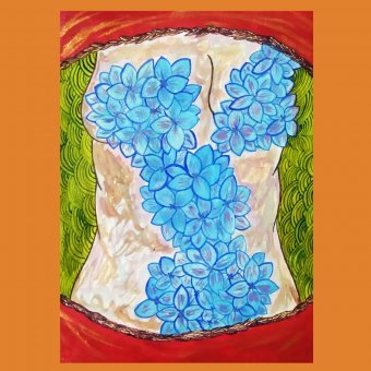 Painting "Flourish Series" by painter Taís Bueno acrylic paper at Jose Art Gallery