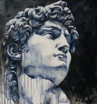 Painting "David , Michelangelo" by painter Viktoria Lapteva acrylic canvas at Jose Art Gallery