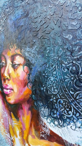 African Woman Portrait Painting By Viktoria Lapteva