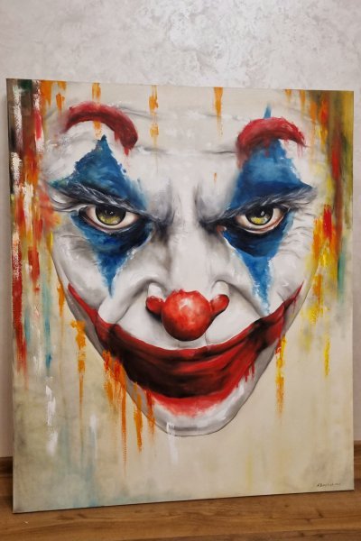 Imagen adicional 3: Abstraccionismo Retrato Pintura "Joker: La mirada penetrante", pintor Natalya Bazilyuk óleo lienzo 