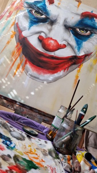 Imagen adicional 4: Abstraccionismo Retrato Pintura "Joker: La mirada penetrante", pintor Natalya Bazilyuk óleo lienzo 